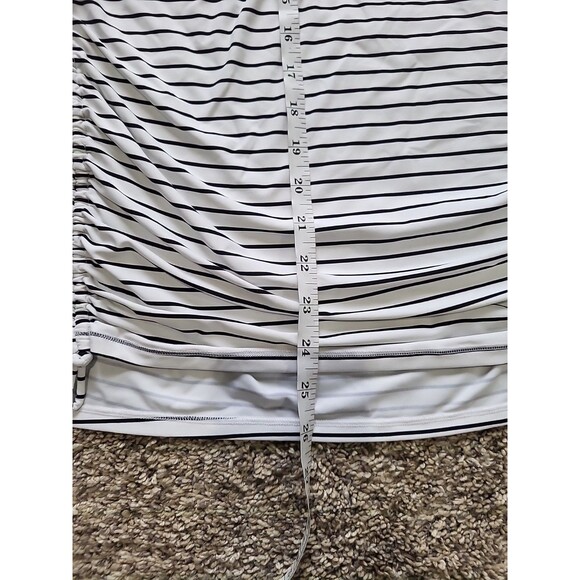 Calia Black/White Stripe Athletic Rashguard 1/4 Zip Shirt Women’s XL EUC - Picture 7 of 9